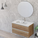 Mobile Bagno Sospeso 80 cm Lavabo e Specchio Bonussi Fenice Rovere Farnia-2