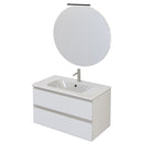 Mobile Bagno Sospeso 80 cm Lavabo e Specchio Bonussi Fenice Bianco Opaco-1