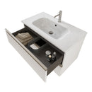 Mobile Bagno Sospeso 80 cm Lavabo e Specchio Bonussi Fenice Bianco Opaco-3