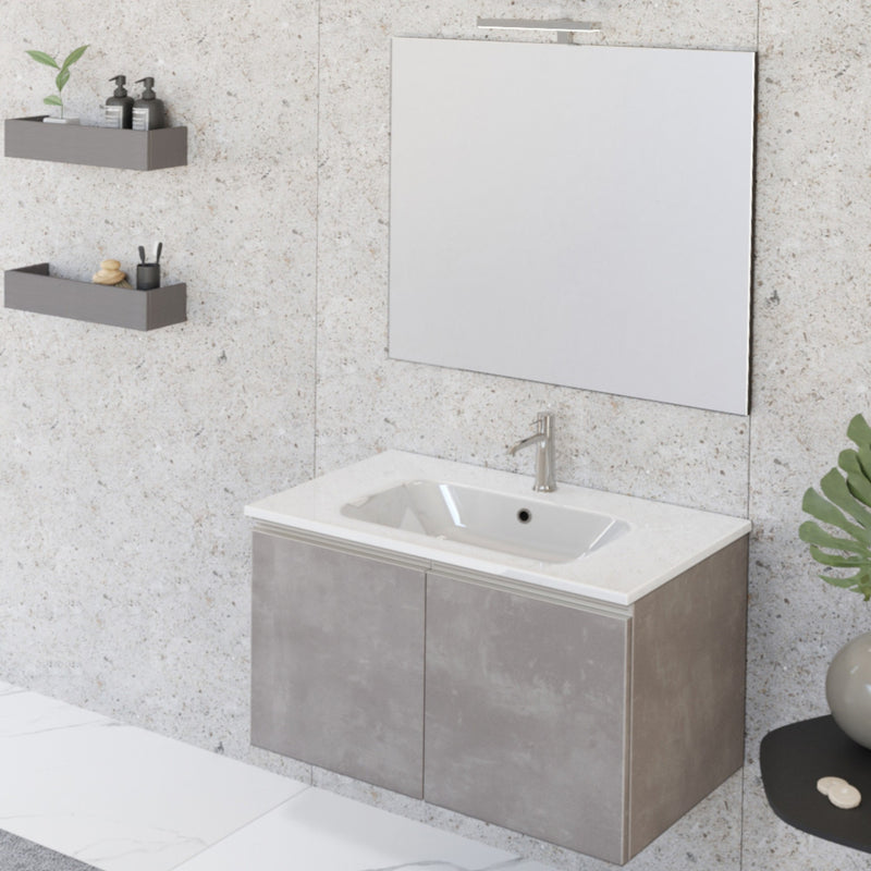 Mobile Bagno Sospeso 80 cm Lavabo e Specchio Bonussi Fenice Grigio –  acquista su Giordano Shop