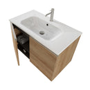 Mobile Bagno Sospeso 80 cm Lavabo e Specchio Bonussi Fenice Rovere Farnia-3