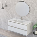 Mobile Bagno Sospeso 100 cm Lavabo e Specchio Bonussi Fenice Bianco Opaco-2