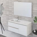 Mobile Bagno Sospeso 100 cm Lavabo e Specchio Bonussi Fenice Bianco Opaco-2