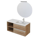 Mobile Bagno Sospeso 100 cm Lavabo e Specchio Bonussi Fenice Rovere Farnia-1