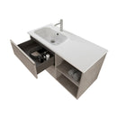 Mobile Bagno Sospeso 100 cm Lavabo e Specchio Bonussi Fenice Grigio-3