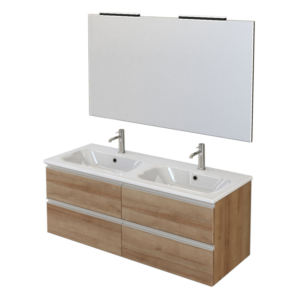 Mobile Bagno Sospeso 120 cm Doppio Lavabo e Specchio Bonussi Fenice Rovere  Farnia – acquista su Giordano Shop