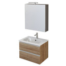 Mobile Bagno Sospeso 60 cm Lavabo e Specchio Bonussi Fenice Rovere Farnia-1