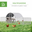 Pollaio Gabbia per Galline da Esterno 660x190x195 cm in Acciaio Zincato Grigio Argento-7