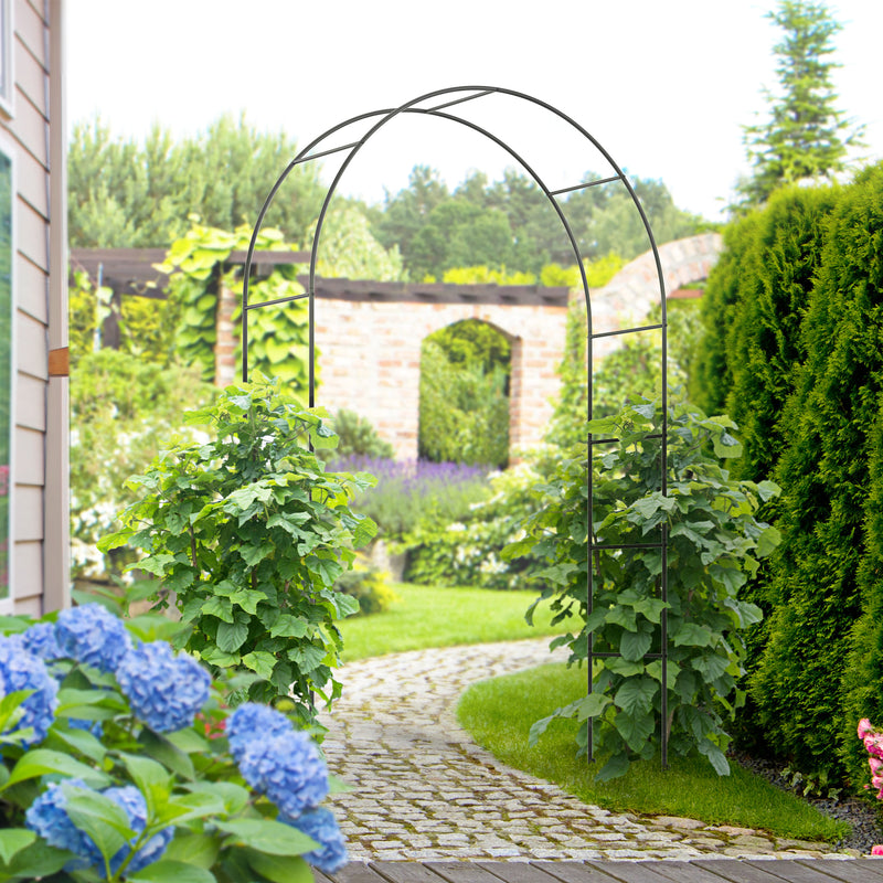 Arco per Rampicanti per Giardino ed Esterni 140x40x240 cm in Metallo Nero-2