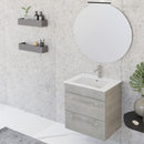 Mobile Bagno Sospeso 55 cm Lavabo e Specchio Bonussi Tucano Cemento Effetto Legno-2