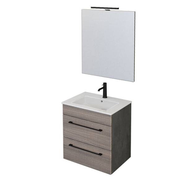 Mobile Bagno Sospeso 55 cm Lavabo e Specchio Bonussi Tucano Olmo Lava acquista