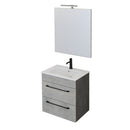 Mobile Bagno Sospeso 55 cm Lavabo e Specchio Bonussi Tucano Grigio Effetto Cemento-1