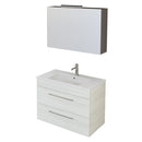 Mobile Bagno Sospeso 80 cm Lavabo e Specchio Bonussi Tucano Olmo Bianco -1