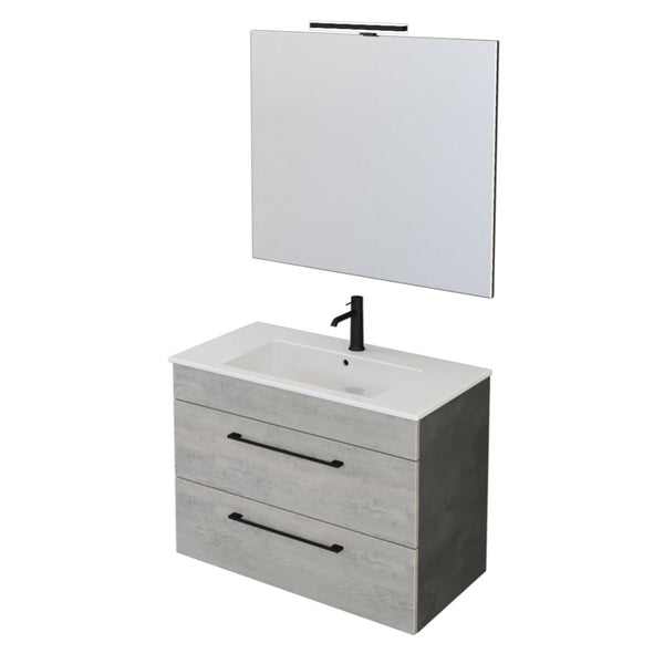 Mobile Bagno Sospeso 80 cm Lavabo e Specchio Bonussi Tucano Grigio acquista