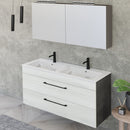 Mobile Bagno Sospeso 118 cm Doppio Lavabo e Specchio Bonussi Tucano Olmo e Lava-2