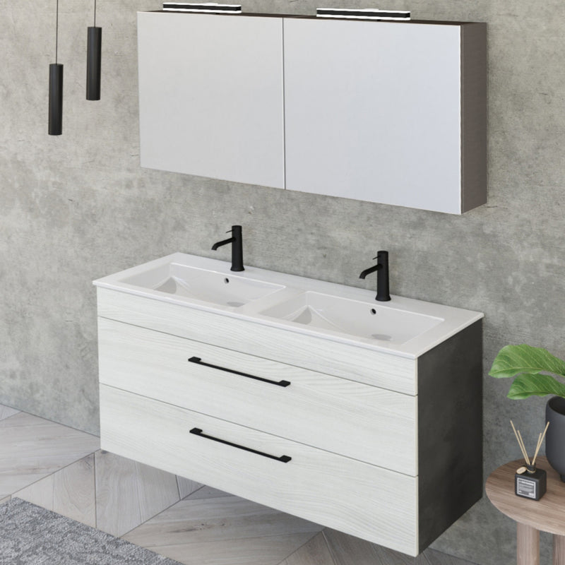 Mobile Bagno Sospeso 118 cm Doppio Lavabo e Specchio Bonussi Tucano Olmo e  Lava – acquista su Giordano Shop