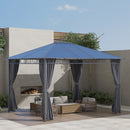 Gazebo da Giardino 3,6x3m Tetto in Policarbonato Grigio-2