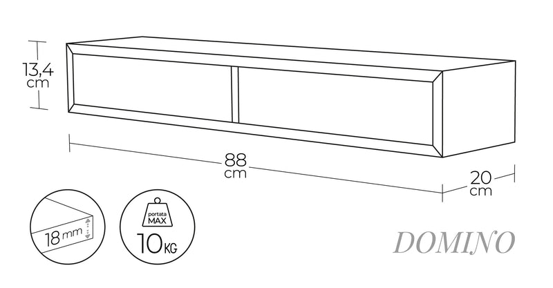 Mensola da Parete con 2 Cassetti 88,2x13,4x20 cm in Fibra di Legno Domino Marrone e Rovere Moka-6