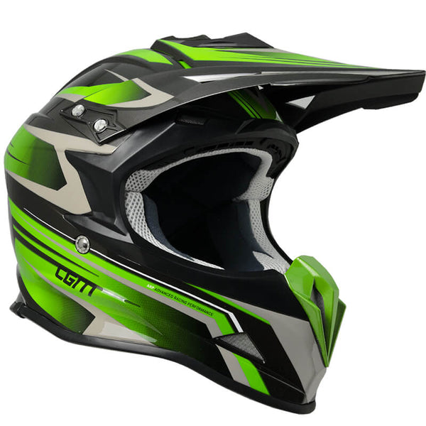 acquista Casco Integrale per Moto Cross con Frontino CGM Track 601G Verde