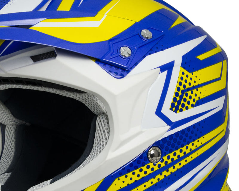 Casco Integrale per Moto Cross con Frontino CGM Freeway 601S Giallo -5