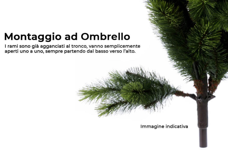 Albero di Natale Artificiale Adami Monte Saccarello Verde Altezza 150 cm-4