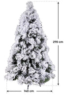 Albero di Natale Artificiale Adami Monte Bianco Verde Innevato Altezza 270 cm-4