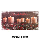 Quadro con led legno candele multicolor rettangolare cm 60x30xh1,8-1