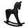 Cavallo a Dondolo Decorativo in Legno nero cm 36x9xh39