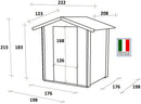 Casetta Box da Giardino per Attrezzi 198x198 cm con Porta Doppia Finestrata in Legno Naturale-5