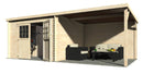 Casetta Box da Giardino per Attrezzi 6,10x3m Senza Pavimento con Tettoia in Legno Abete 28mm Eden-2
