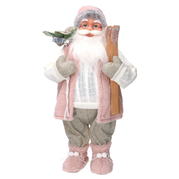 prezzo Babbo natale in tessuto rosa cm xh80