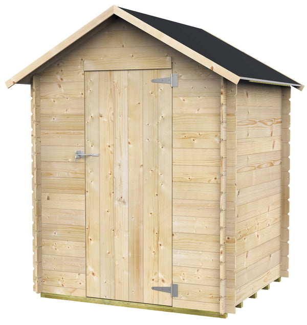 prezzo Casetta Box da Giardino per Attrezzi 146x130 cm con Porta Singola Cieca in Legno Naturale