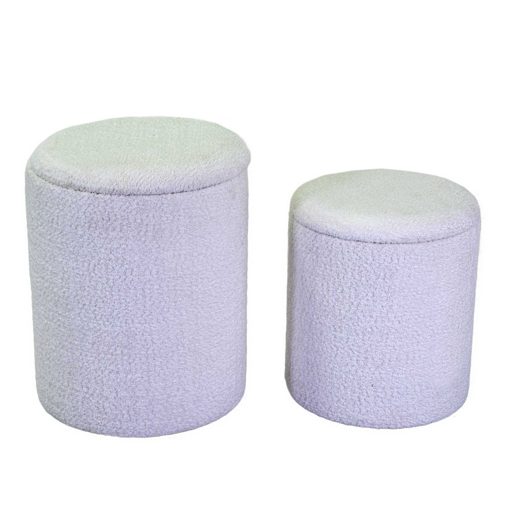 Set 2 Pouf Contenitore Ø35 cm e Ø39 cm in Tessuto Bianco – acquista su  Giordano Shop