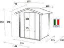 Casetta Box da Giardino per Attrezzi 146x132 cm con Porta Finestrata in Legno Naturale-5