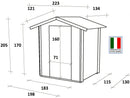 Casetta Box da Giardino per Attrezzi 198x130 cm con Porta Singola Cieca in Legno Verde-5