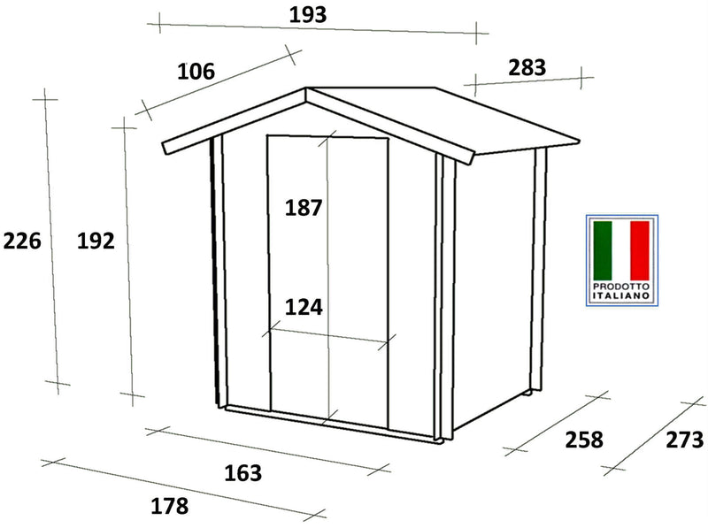 Fiamma 178x273 Box per attrezzi e casetta da giardino in legno