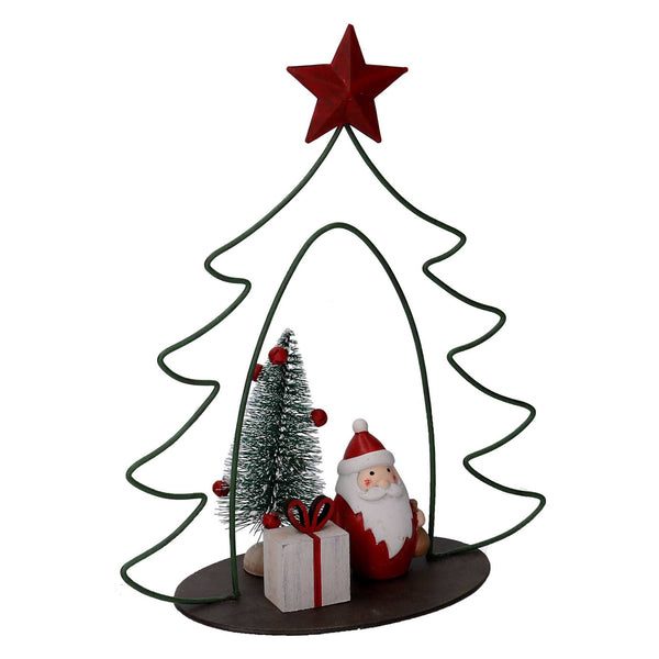 acquista Albero metallo con babbo natale resina rosso cm 21x9,5xh25,5