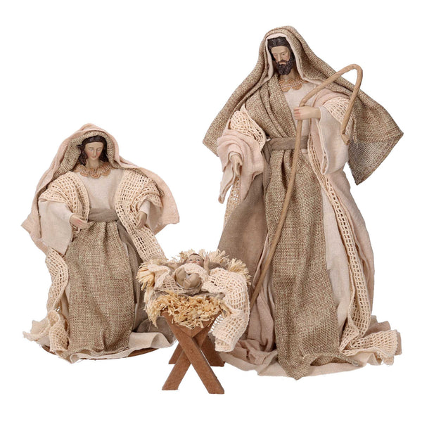 Natività tessuto set 3pz beige cm xh25,5 prezzo