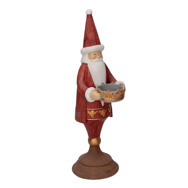 sconto Babbo natale in resina portacandele rosso cm 11x15xh37,5