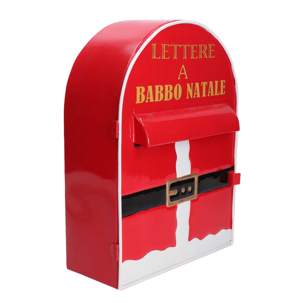 online Cassetta posta di Babbo Natale Natalizia 22,5x12xh30 cm in Metallo babbo natale rosso