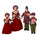 Famiglia cantori in Tessuto rosso scozzese set 4pz cm 21x15xh70