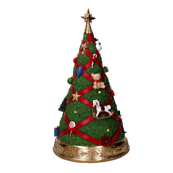 Albero resina con led rosso e verde cm Ø26,8xh46,3 sconto