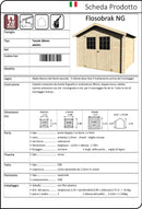 Casetta Box da Giardino per Attrezzi 3,17x3,13m Senza Pavimento in Legno Abete 28mm Flosobrak NG-2