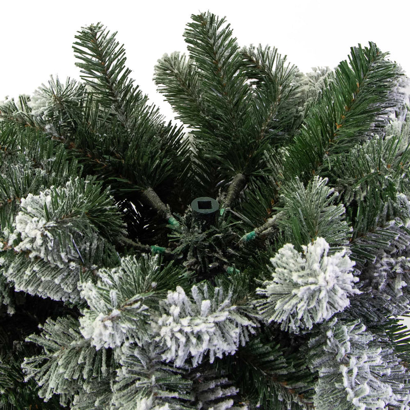 Albero di Natale Artificiale Innevato Monte Vettore Slim Verde Varie Misure-5