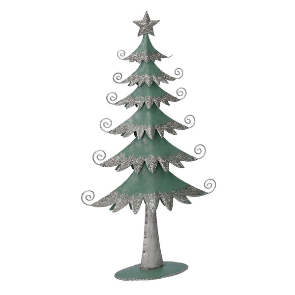 prezzo Albero metallo argento e verde salvia cm 21x6,5xh40,5