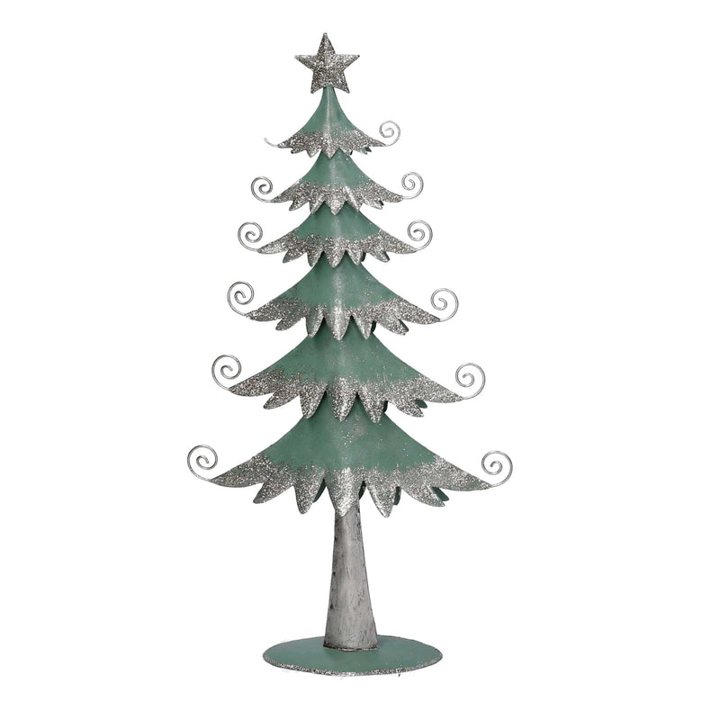 Albero metallo argento e verde salvia cm 21x6,5xh40,5-2