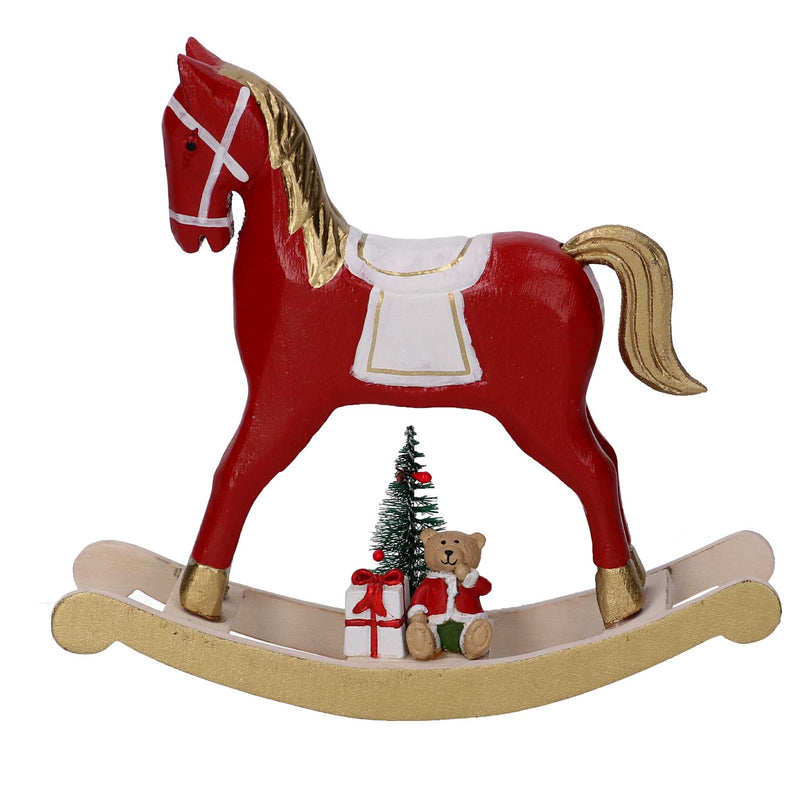 Cavallo a dondolo legno oro e rosso cm 22,5x6xh22 – acquista su Giordano  Shop