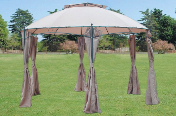 Gazebo da Giardino Ø 350 cm in Acciaio Bauer Beige sconto