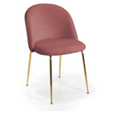 Sedia Sammi 50x57xh47/77,5 cm in Tessuto Velluto Rosa Antico/Oro-1