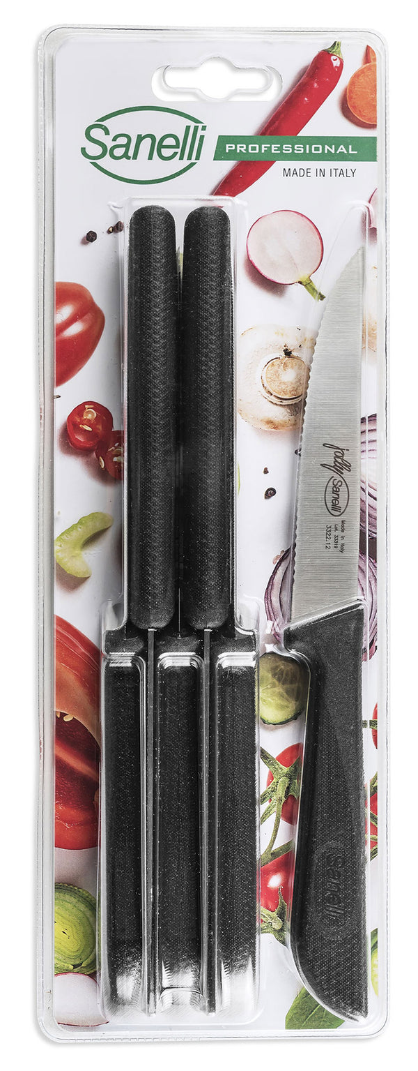 Set 6 Coltelli Costata per Bistecca Lama 12 cm Sanelli Jolly Nero acquista